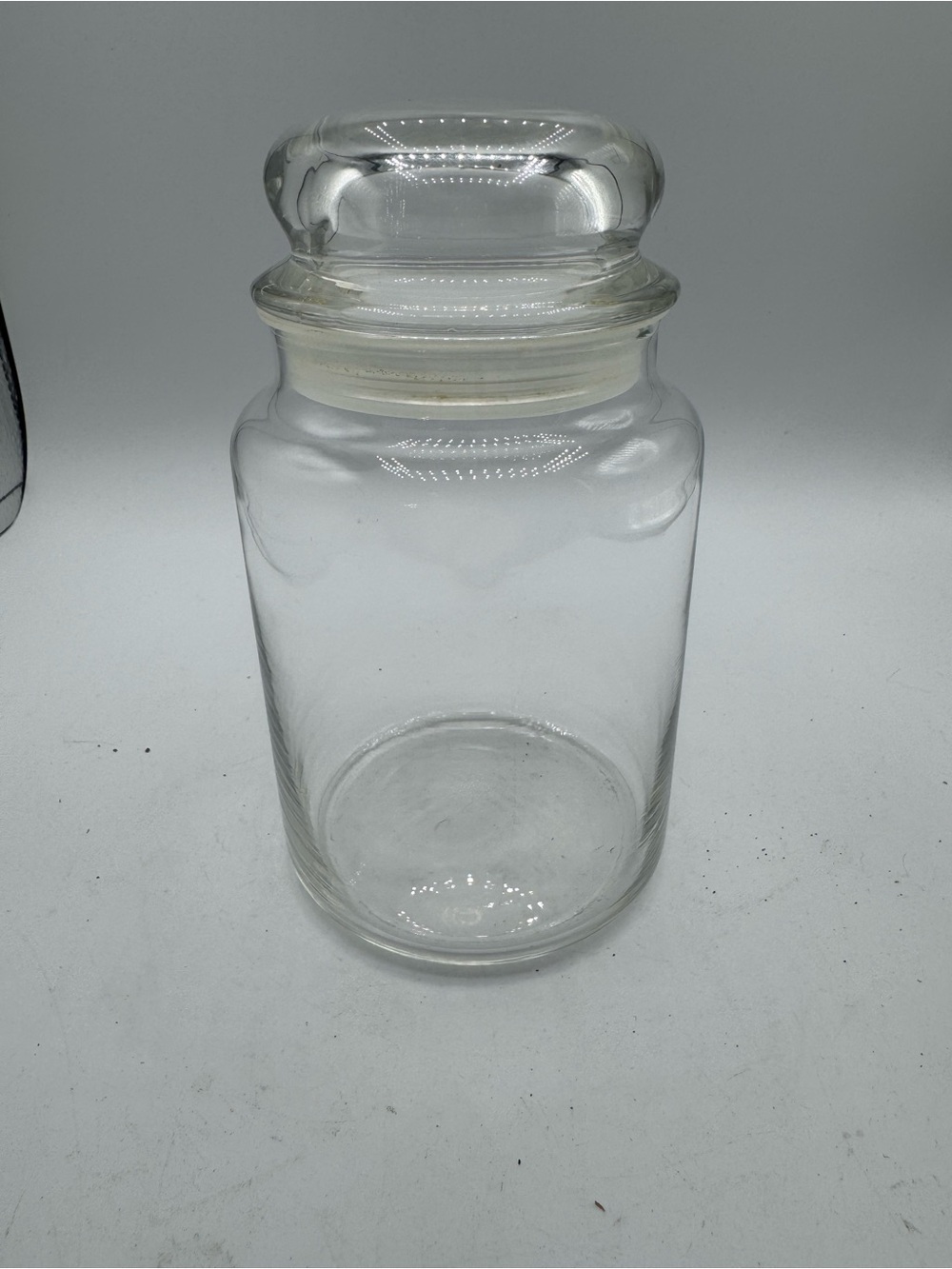 Vintage Anchor Hocking Canister Apothecary Jar Bubble Top Clear Glass